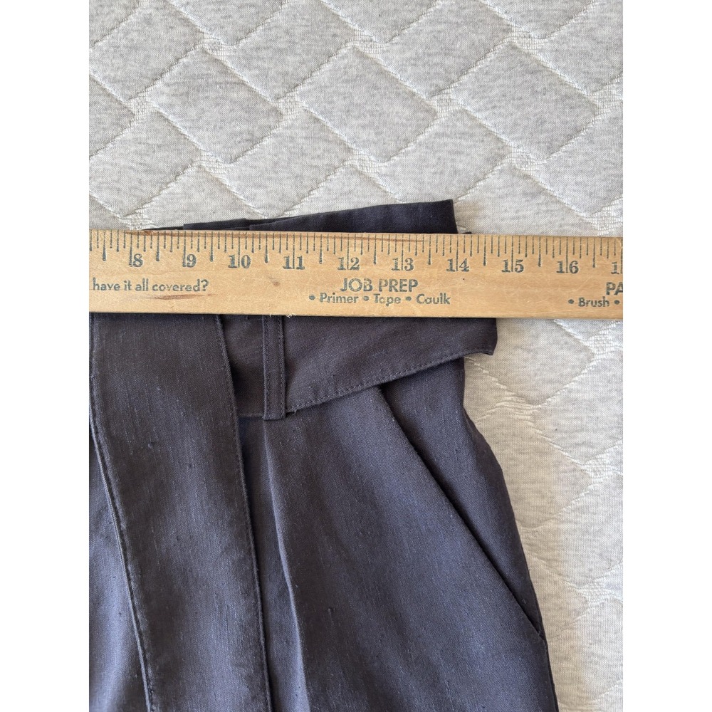 Veronica Beard Pants Womens‎ 4 Blue Wide Leg Linen Wool Blend Belted High Rise - Picture 8 of 8